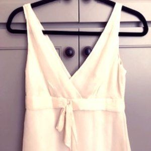 J. Crew 100% Silk V-Neck Tank w/ Bow
